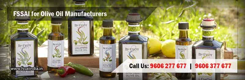 FSSAI License Registration for Olive oil Manufacturers